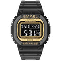 Relógio SMAEL Clássico 1801 - Classic Watich relógio 025 AmploTech Preto Detalhe Dourado 