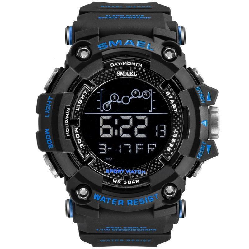 Relógio Smael Militar 1802 - Digital Watch relógio 024 AmploTech Preto/Azul 