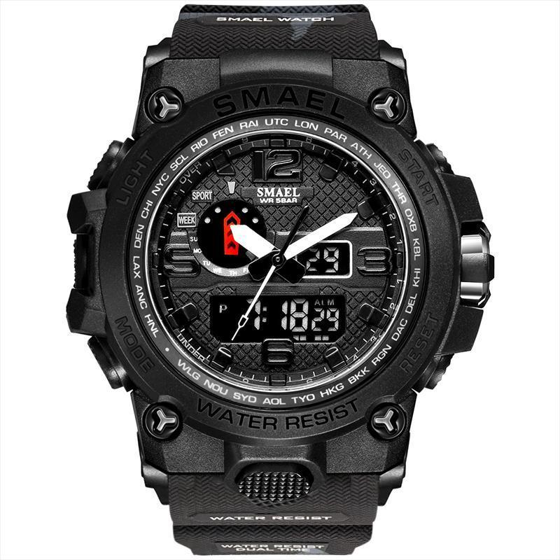 Relógio Smael Shock - Militar Watch relógio 032 AmploTech Preto Camuflado 