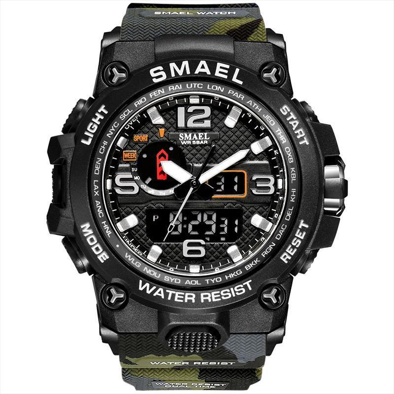 Relógio Smael Shock - Militar Watch relógio 032 AmploTech Verde Camuflado 